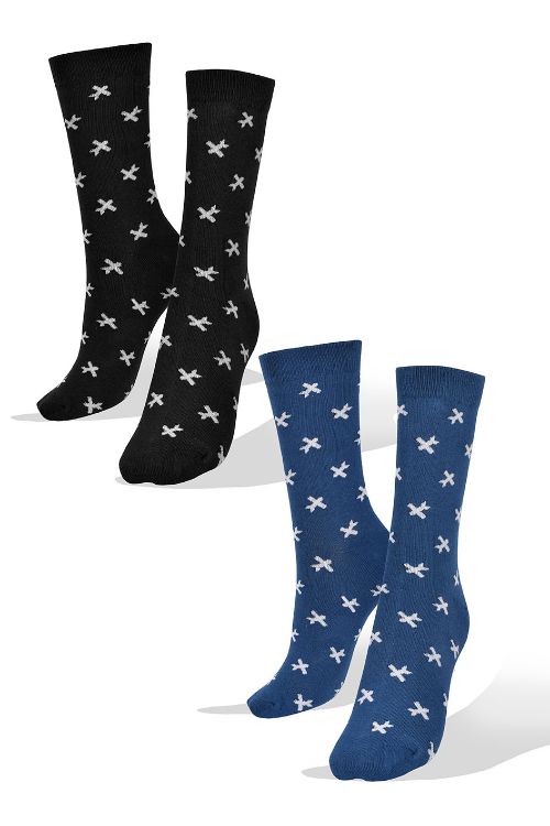 Picture of Airplane Socks  Set of 2  in Blue and Black Blue Aves del Plata