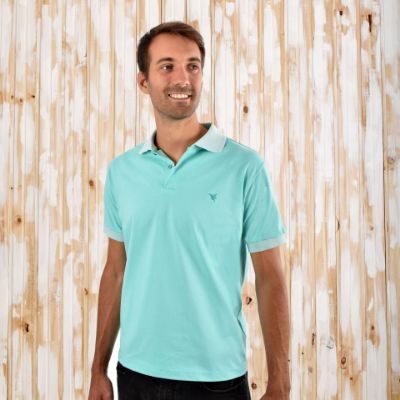 Picture of 100% Cotton Acqua Green   Polo T Shirt