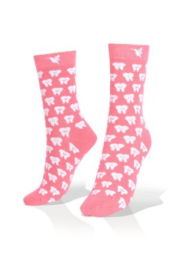 Picture of Teeth on Fuchsia Pink Socks