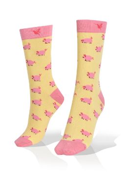 Picture of Pigs on Yellow Socks