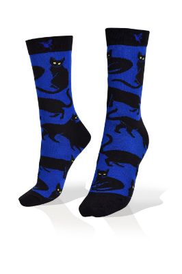 Picture of Midnight Cats on Blue  Socks