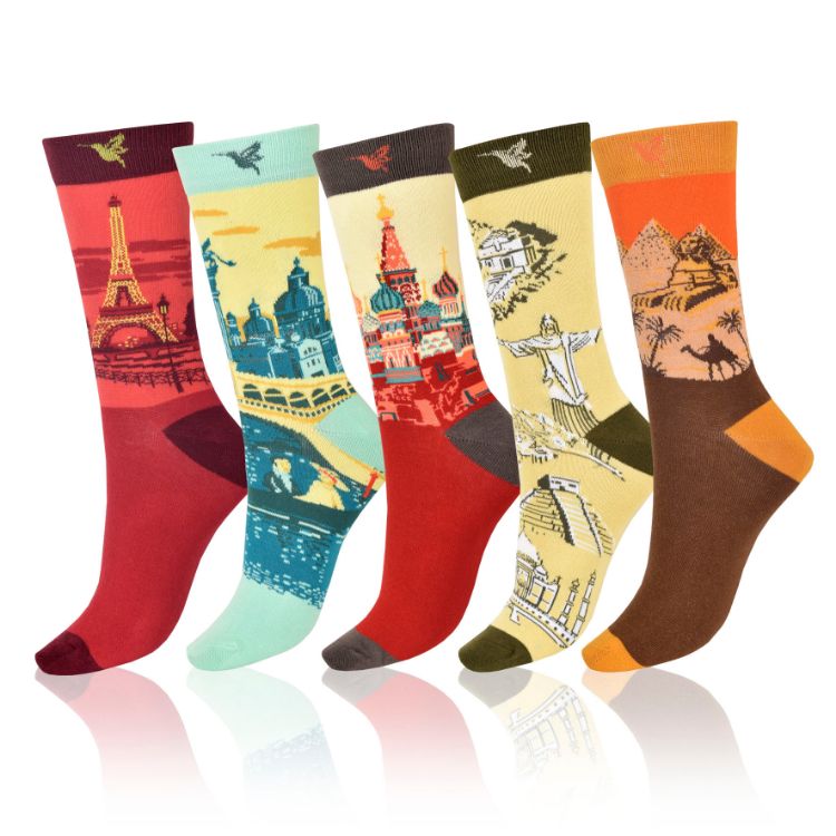Picture of Cities and Countries Socks Set of 5.