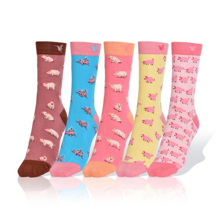 Picture of Setof 5 Pigs exclusive design socks